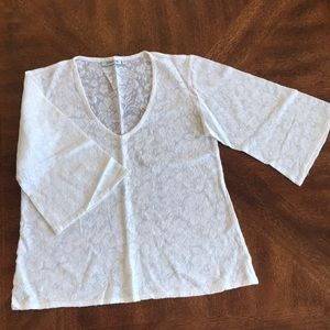 🎁 Host pick!💥White Cotton lace coverup beach top